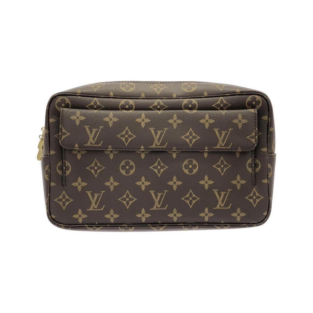 Louis Vuitton Monogram canvas bag front zippered pocket Brown